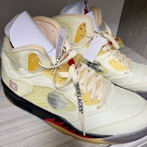 Jordan 5 Off-White “Sail” - Sz 12 - AUTHENTIC
